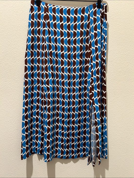 ON 34th Dresses & Skirts - On 34th Blue and Brown Geometric Midi Skirt